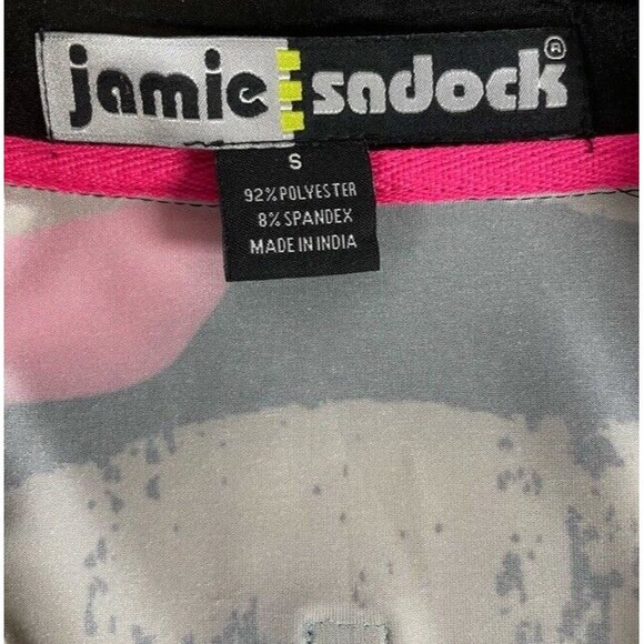 Jamie Sadock Golf Top Mock 1/4 zip Short Sleeve Rock Stripe Spandex Small EUC - Picture 8 of 10